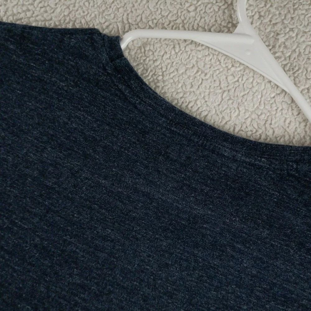 Polo Ralph Lauren T-Shirt Mens Medium Blue Heathered Long Sleeve Pony Logo‎